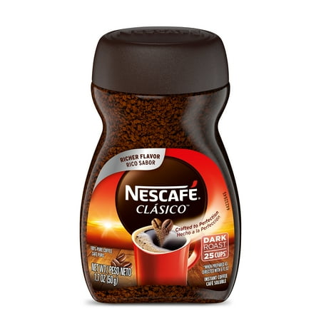 NESCAFÉ CLÁSICO, Dark Roast, Instant Coffee, 1 Jar (1.7 Oz)