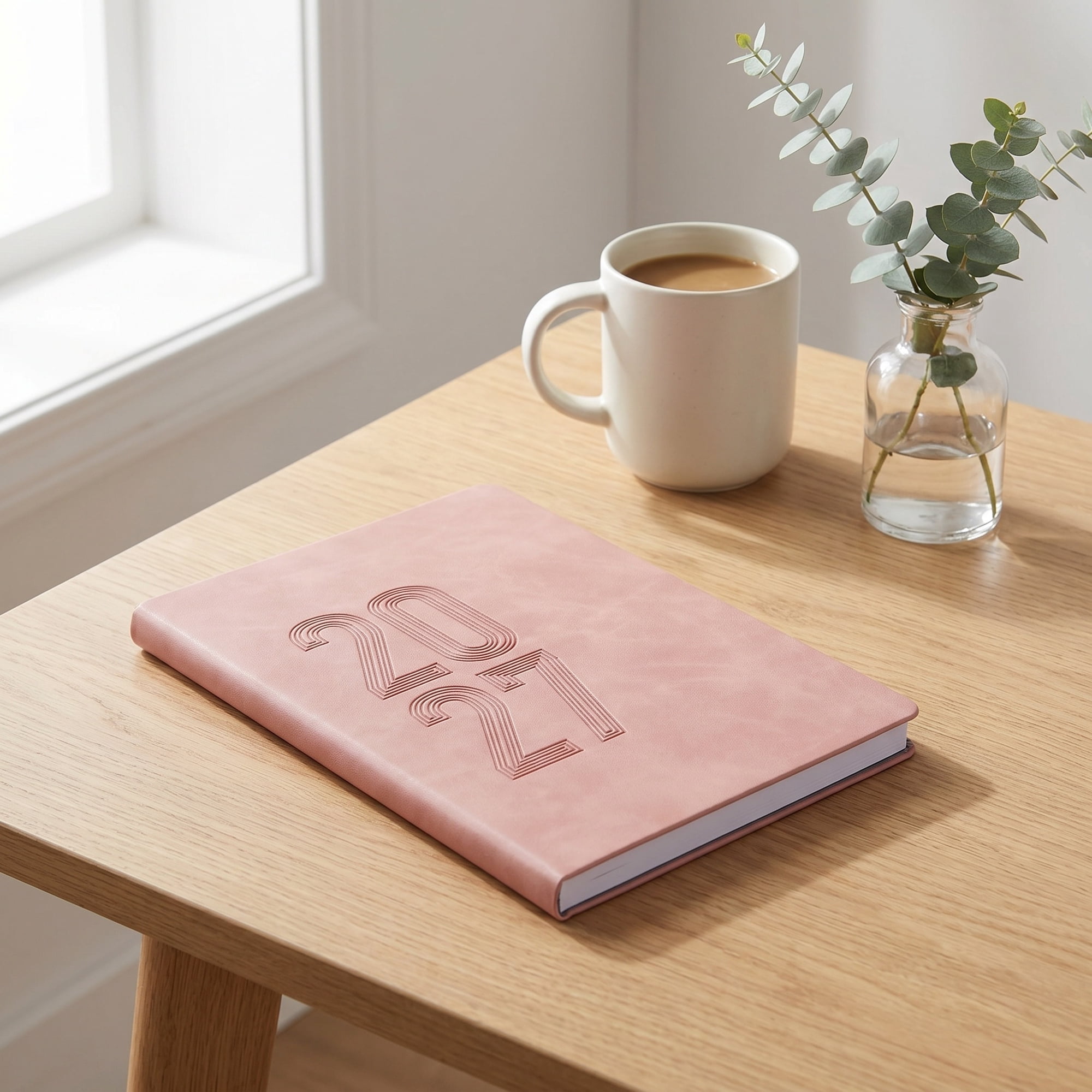 Milisten 2027 Daily Planner Notebook Pink with Calendar Layout for Office and Home Use