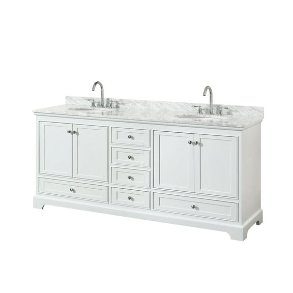 Wyndham Collection Wcs202080dcmunomxx Deborah 80" Free Standing Double Vanity Set - White
