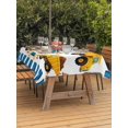 thumbnail image 3 of Outdoor Tablecloth with Umbrella Hole for Patio/Picnic/Party/Camping, Yellow Truck Waterproof Table Cloth Rectangle Table Cover Washable, Stars Navy Blue Checkered Modern Art (52"x 70"), 3 of 8