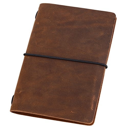 Cuaderno viaje bolsillo, diario cuero recargable hombres y mujeres, notas campo, Moleskine pequeño 3.5x5.5, marrón