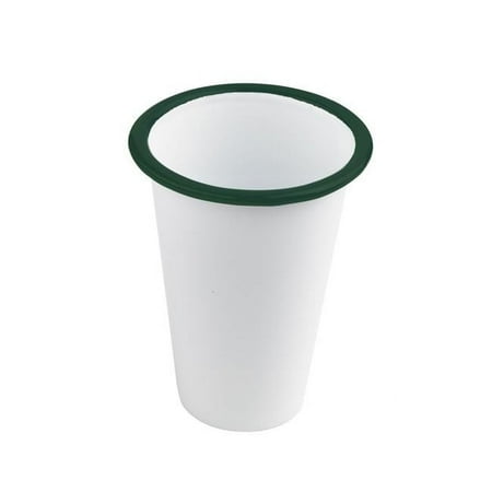 

Packnwood 294ENCUP300 3.5 x 3.5 in. 14 oz Rim Enamel Tumbler White with Green - 12 Piece