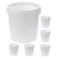 thumbnail image 4 of RENACLIPY Set of 6 Small White Plastic Buckets with Handle, Leak-Proof Airtight Lids for Storage and Organization, 4 of 8