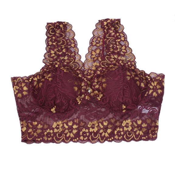 Vedolay Womens Lingerie Women's Seamed Unlined Wirefree Bra,Red M