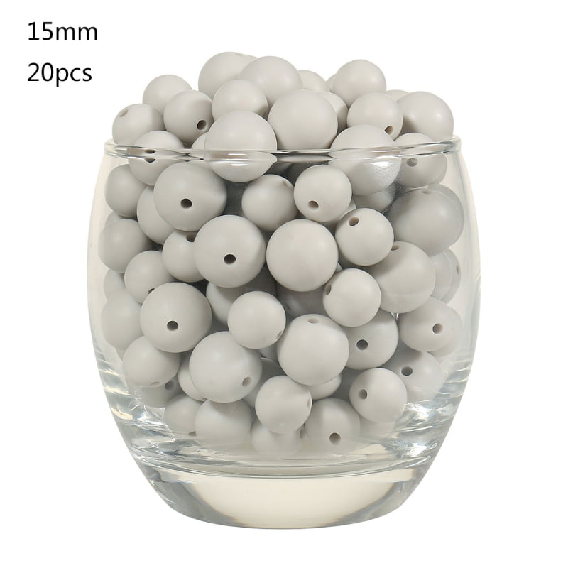 Round Star Silicone Teething Bead Teether DIY Baby Chew Necklace Beads 15mm