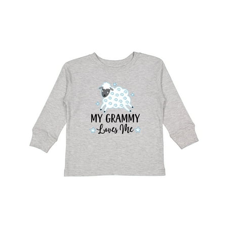 

Inktastic Grammy Loves Me Grandson Lamb Boys or Girls Long Sleeve Toddler T-Shirt