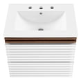thumbnail image 6 of Modway Render 24" Wall-Mount Bathroom Vanity in White Walnut White, 6 of 9