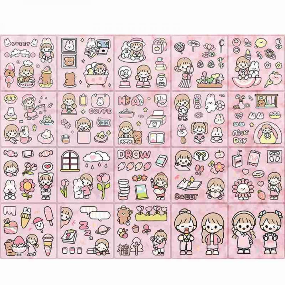 promotion journal waterproof sticker cute girl cartoon journal decoration sticker journal material walmart com