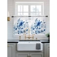 thumbnail image 2 of Blue Ombre Floral Tier Curtains 24 Inch Length,Sheer Curtains for Bedroom Living Room Window Spring Elegant Flowers Watercolor Rod Pocket Drapes Kitchen Curtains Small Half Window 27.5"x24" 2 Panels, 2 of 6