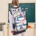 thumbnail image 7 of FORMRS Unisex School Backpack 17" Student Travel Bag with Laptop Compartment, Hand Drawn Sailboats, 7 of 7