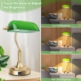 thumbnail image 4 of Lámpara de escritorio Brightever Bankers con 2 puertos USB, cristal verde, 4 of 7
