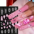 thumbnail image 2 of 6PCS Halloween Nail Stickers for Nail Art Spider Pink White Ghost Spider Web Nail Art Decals 3D Self-Adhesive Halloween Nails Rhinestones Designs Charms Spider Stickers for Women Manicure Decoration, 2 of 7
