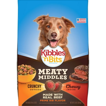 Kibbles 'n Bits Meaty Middles Prime Rib Flavor, Dry Dog Food, 16.5