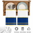 thumbnail image 5 of Modern Navy Blue Gold Kitchen Towels Set of 3, Minimalist Geometric Yellow Striped Absorbent Dish Towels for Kitchen, Microfiber Hand Towel, Quick Drying Tea Towel for Cleaning Decorative Dishcloths, 5 of 7