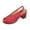 Red, variant on Platform Chunky Heels Sandals for Women Open Toe Slingback Summer Dressy Beach Slides Sandals, White Size 8.5
