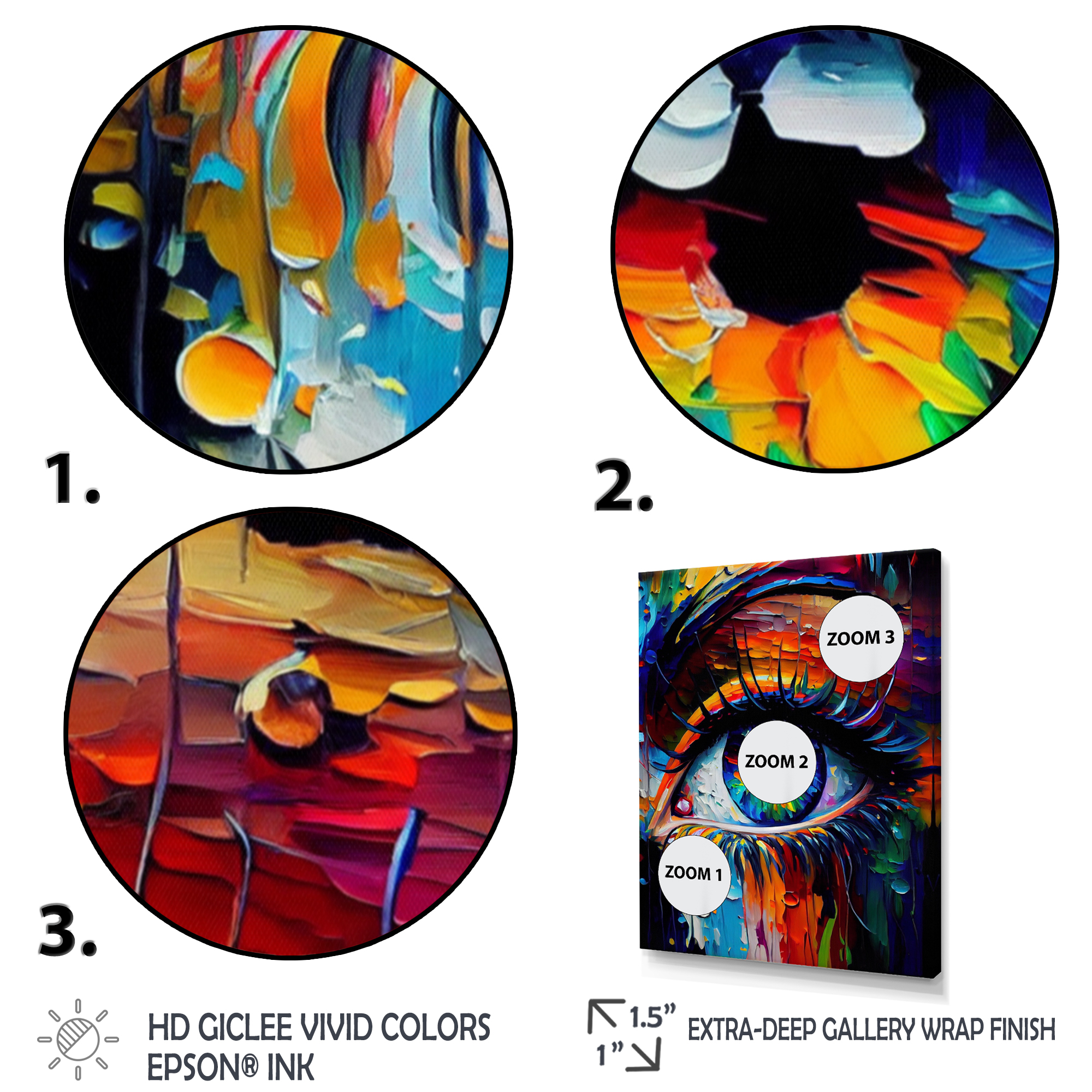 Designart Colorful Eye II Canvas Wall Art