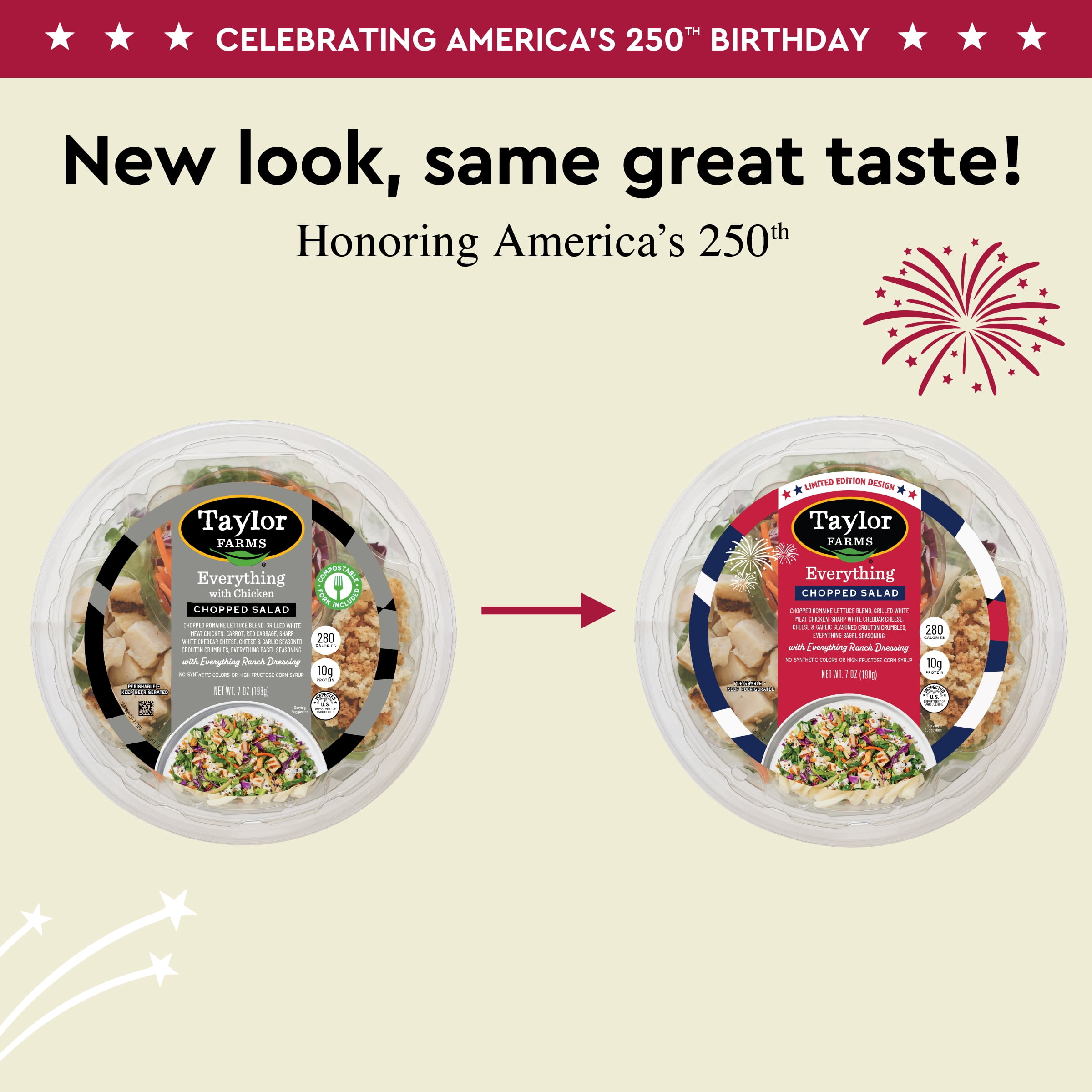 Taylor Farms Everything Bagel Chopped Salad Bowl, 7 oz (Fresh)