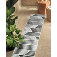 thumbnail image 2 of Unique Loom Outdoor Modern Collection Area Rug - Umbra (2' x 6' 1" Runner Black and White), 2 of 10