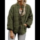 thumbnail image 2 of Chaquetas Acolchadas para Mujer, Informales, de Cuello Alto, Larga, Abrigos de Invierno Extragrandes con Cremallera Verde XL, 2 of 7