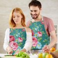 thumbnail image 3 of Pioneer Flower Floral Print Pattern Apron-Garden Aprons for Women with Pockets-Cotton Linen Waterproof Kitchen Cooking Gardening Aprons Adjustable for Kitchen,Cooking,BBQ and Salon 33x27 Inch, 3 of 7