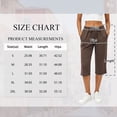 thumbnail image 2 of TEMOFON Womens Capri Pants Summer Cropped Pants Straight Leg Waisted Drawstring Pants with Pockets Lounge Brown XXL, 2 of 9