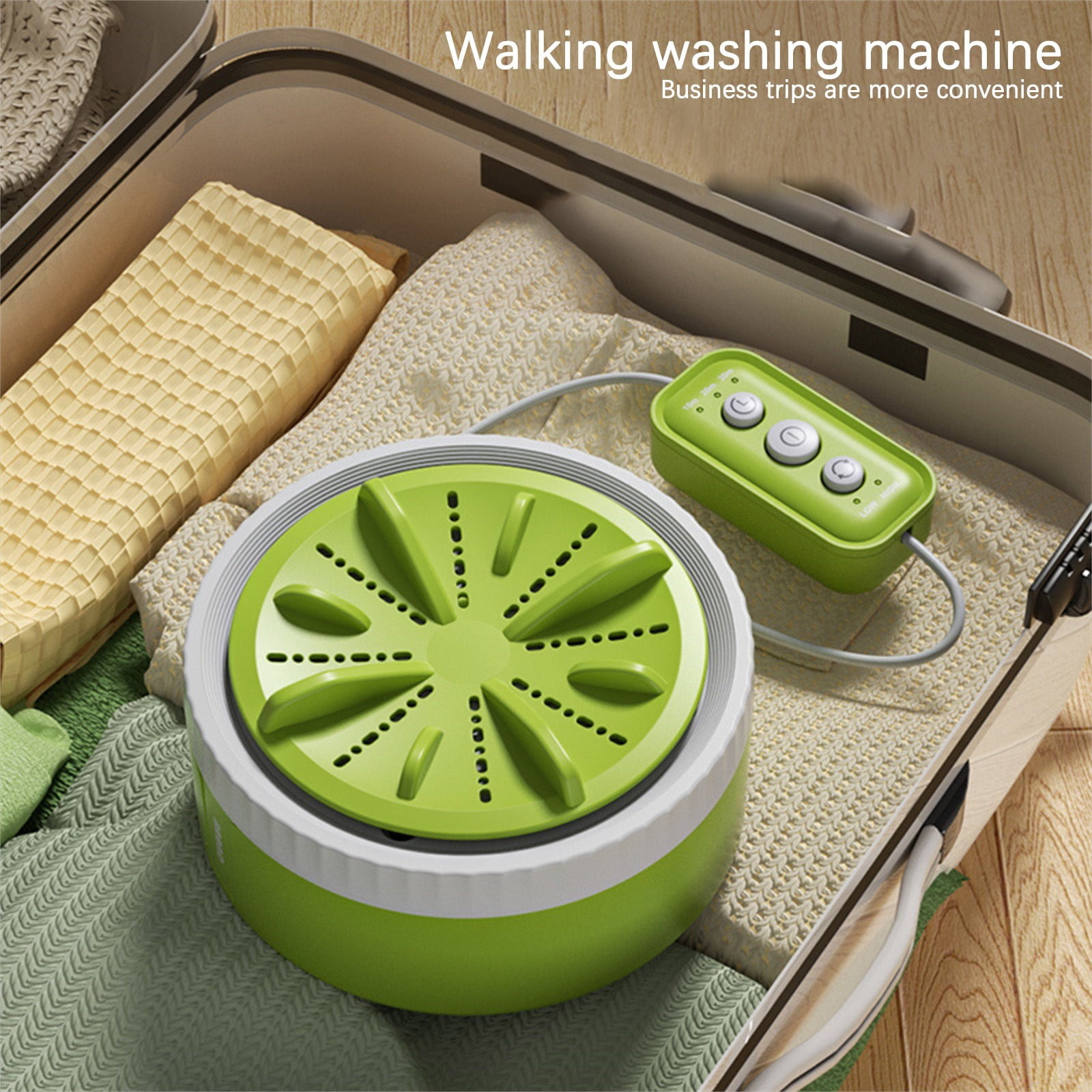 Portable Washing Machine, 4.7x2.7inch Mini Ultrasonic Washing Machine, USB Powered & Customizable Timer, Suitable for Business Trip, Home, Apartment, College Rooms(Green)