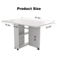 thumbnail image 2 of Foldable Drop-Leaf Dining Table with 6 Wheels & 2-Tier Storage Shelf | Space-Saving Design for Small Spaces | 47.2" L x 23.6" W x 30.3" H, White, 2 of 11