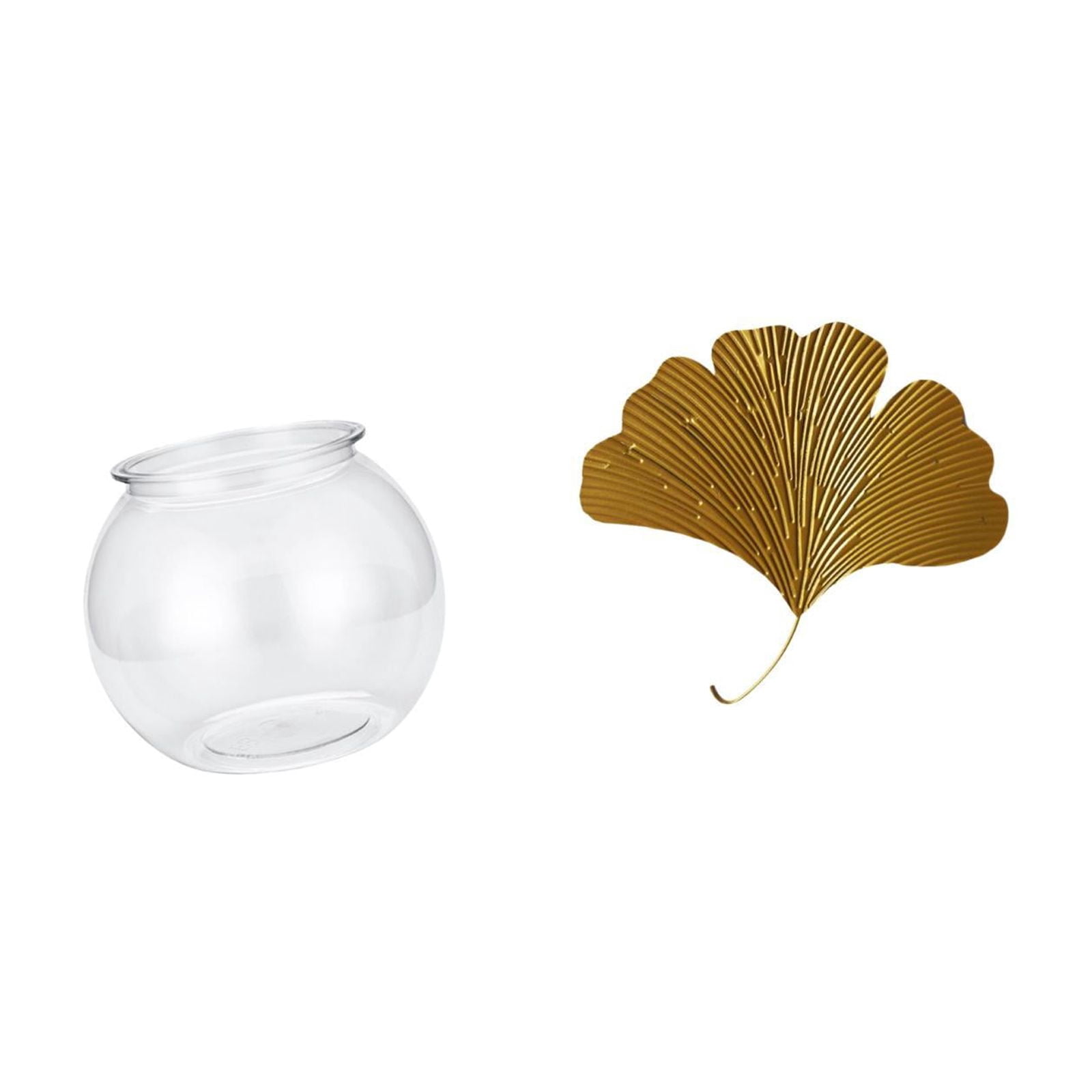 2 Pieces Fish Tank Aquarium Bowl with Round Transparent Design for Living Room Office Desk Decor