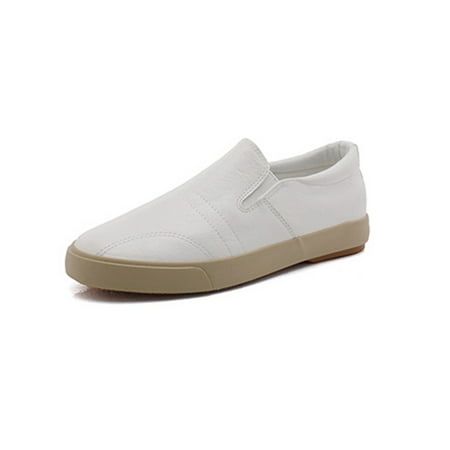 

UKAP Mens Breathable Loafer Driving Fashion Sport Flats Slip On Sneakers White 9.5