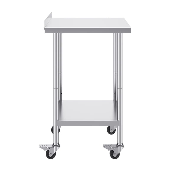 Dranite Commercial Food Prep Table 24x24", Stainless Steel Adjustable Height Worktable w/ Wheels