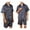 02 Dark Blue, variant on Awdenio Men Satin Silk Pajamas Sets Short Sleeve Sleepwear Button-Down PJs Sets Two-Pieces Loungewear with Pockets