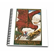 3dRose Vintage Winter Olympics 1924 Chamonix Mont-Blanc Travel Poster - Mini Notepad, 4 by 4-inch
