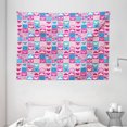 thumbnail image 1 of Love Tapestry, Doodle Sketchy Hearts in Squares Artistic Childish Romance Girls Kids Design, Wall Hanging for Bedroom Living Room Dorm Decor, 80W X 60L Inches, Pink Blue Cream, by Ambesonne, 1 of 2