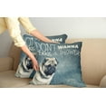 thumbnail image 2 of Ambesonne Funny Throw Pillow Cover 2 Pack, Don't Wanna Take a Shower Pug, 20", Blue Grey and Ivory, 2 of 5