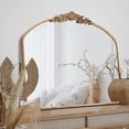 thumbnail image 3 of PERFNIQUE Vintage Mirror, 36" X 30" Arched Antique Baroque Wall Mirror, Gold Traditional Wall Decor, Ornate Wall Decor Anthro Look Alike Mirror for Bathroom Living Room Fireplace Entryway Hallway, 3 of 8