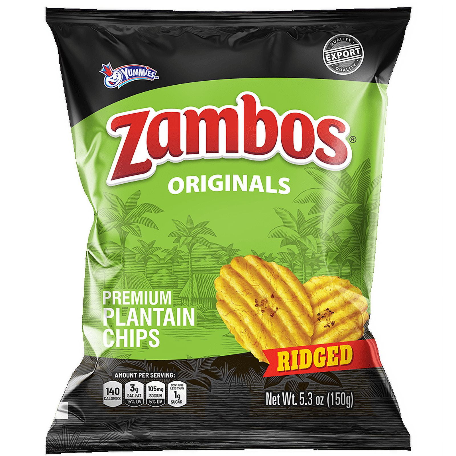 Zambos Premium Originals Ridged Plantain Chips with Salt, 5.30 oz Bag