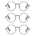thumbnail image 2 of EYE ZOOM 3 Pack Round Metal Frame Blue Light Blocking Reading Glasses (Black , +1.75), 2 of 6