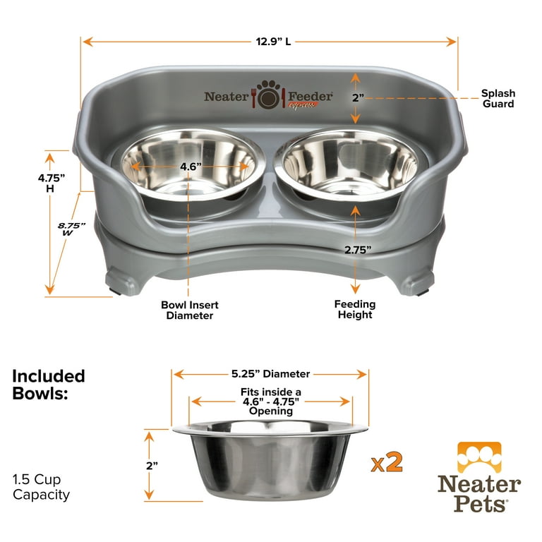 Neater Pets Dish Spill-Proof Stainless Steel Elevated Feeder for