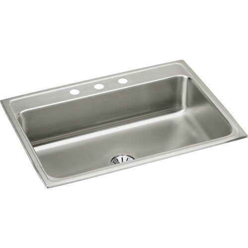 Elkay Lustertone Stainless Steel 31'' x 22'' Single Basin Drop-in Kitchen Sink with Perfect Drain