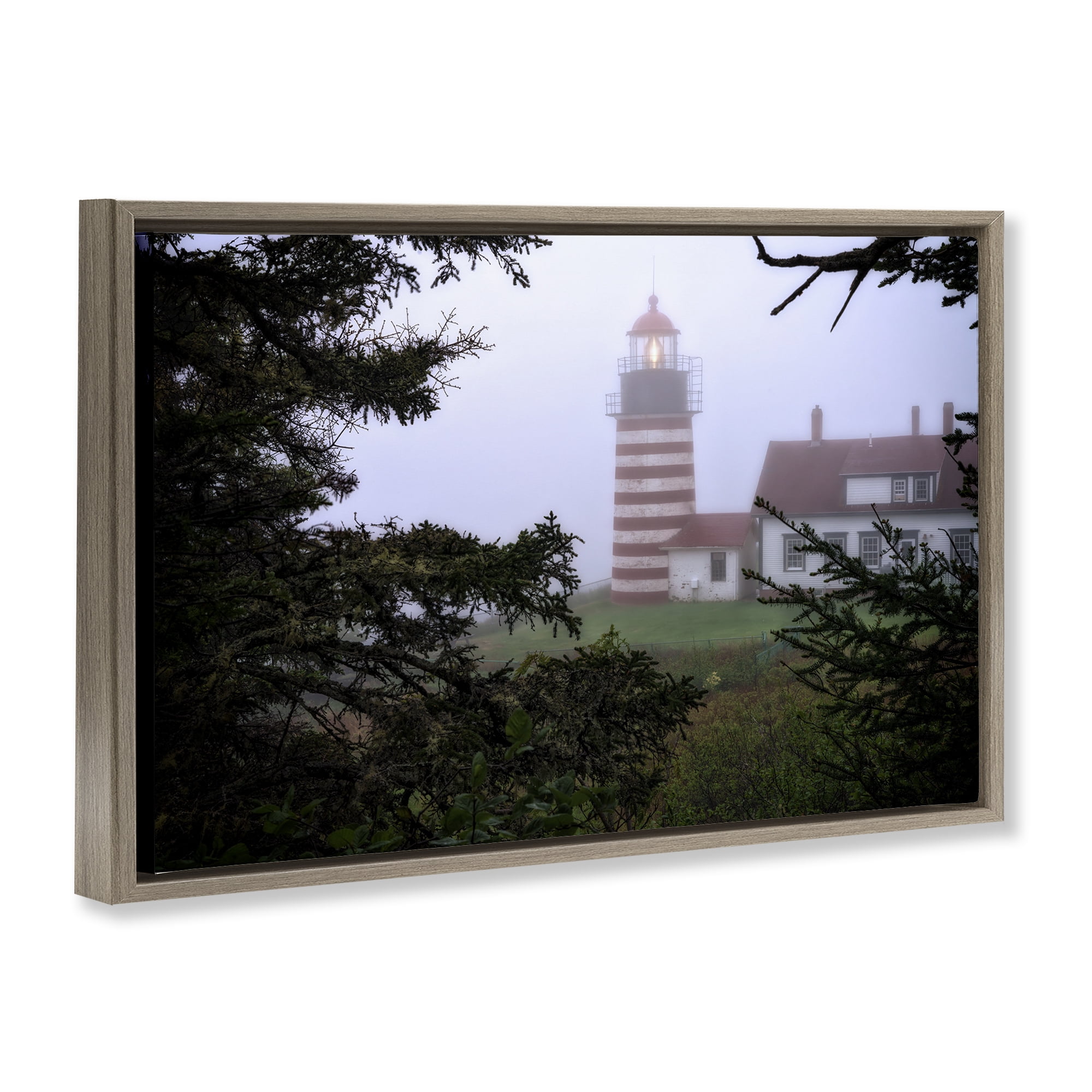 Stupell Industries Socked In By Fog Brown Framed Floater Canvas Wall Art, design by Rick Berk