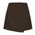 thumbnail image 7 of Only Moment Women's Flowy Shorts Polyurethane Fiber Solid Summer Tummy Control Casual Cute Beach Golf Tennis Athletic Stretch High Waisted Skirts Skorts for Wowomen Dressy Casual Brown,XL, 7 of 7