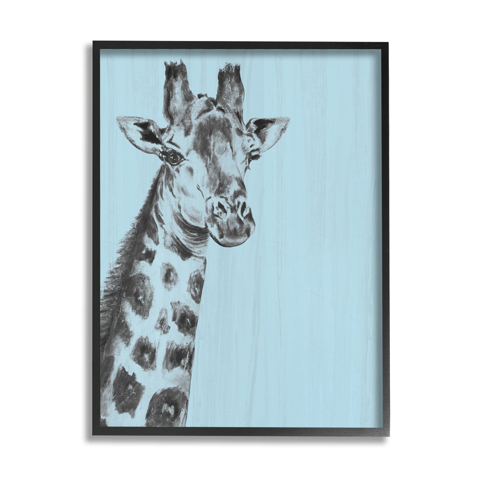 Stupell Industries Simple Giraffe Portrait Rustic Blue Patterned Safari Animal, 16 x 20, Design by Patricia Pinto