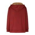 thumbnail image 5 of Hoodies for Women Zip Up Long Sleeve Tunic Full Zipper Hooded Sweatshirt Casual Loose Solid Color Jacket with Hood (Red L), 5 of 5
