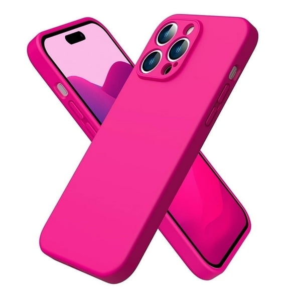 for iPhone 16 Pro Liquid Silicone, Full-Body Protective Shockproof [Camera Protection], with Soft Smooth Microfibre Lining Anti-Scratch, Slim Phone Case for iPhone 16 Pro, Hot Pink