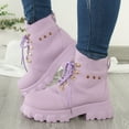thumbnail image 5 of B91xZ Bottes de Mode Automne 2023 pour Femmes Fermeture Éclair Extérieure Bottines Plates, Violet 8.5, 5 of 5
