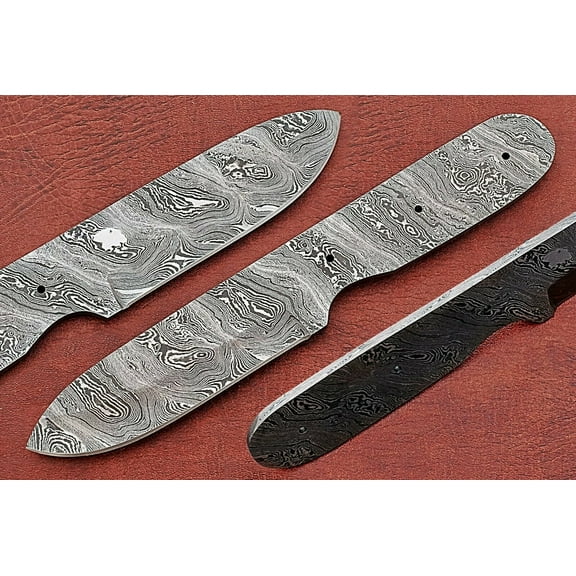 8.25" Spey point blank blade, hand forged Damascus steel knife with 4" cutting