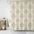 thumbnail image 6 of Bathroom Shower Curtain Vintage Mid Century Mural Texture Waterproof Shower Curtains with Hooks, Retro Beige Flower Art Bath Curtains Bathtub Curtain Home Decor 72x84in, 6 of 9