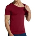 thumbnail image 4 of Kovlvoll Mens Athletic Shirts V Neck Short Sleeve T-Shirt Summer Lightweight Comfy Seamless Tight Outdoor Workout Tops, 4 of 7