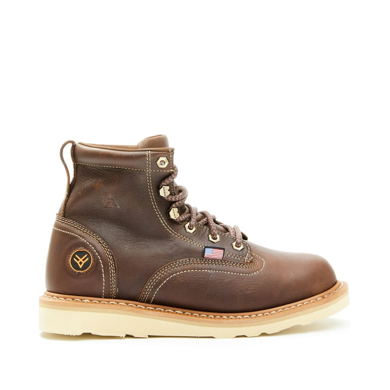 Hawx Men s Usa Wedge Work Boot Soft Toe Brown 7.5 D M US Walmart
