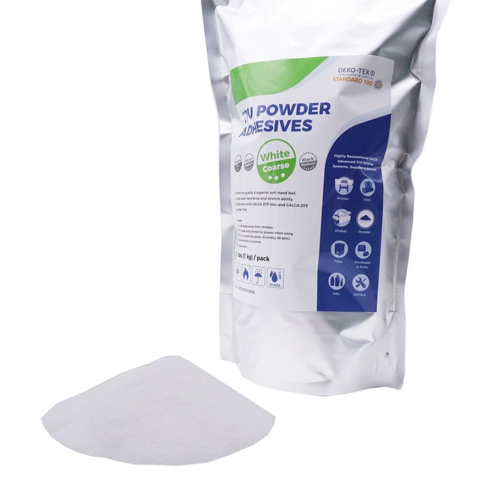 DTF TPU DTF Powder, Digital Transfer Hot Melt Adhesive Powder (2.2lbs Pack, 1kg, Coarse, White)